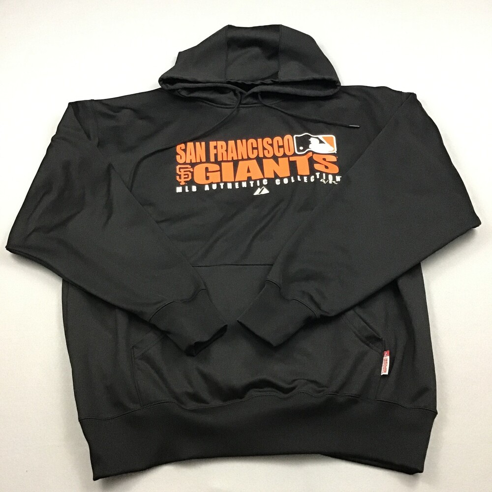 San Francisco Giants Hoodie Men Extra Large Black Majestic Therma Base Pullover